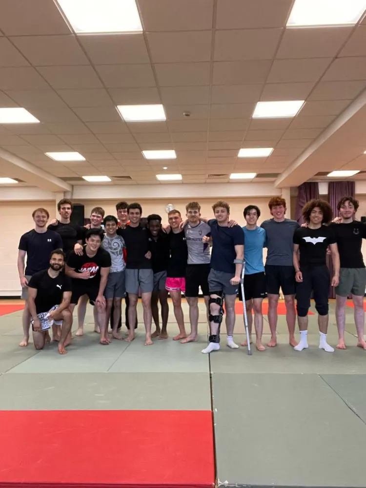Members lined up after training
