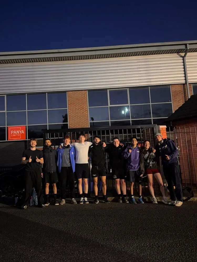 The society outside the gym in the evening